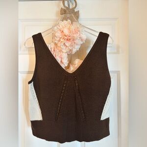 Banana Republic Brown and White Tank Top